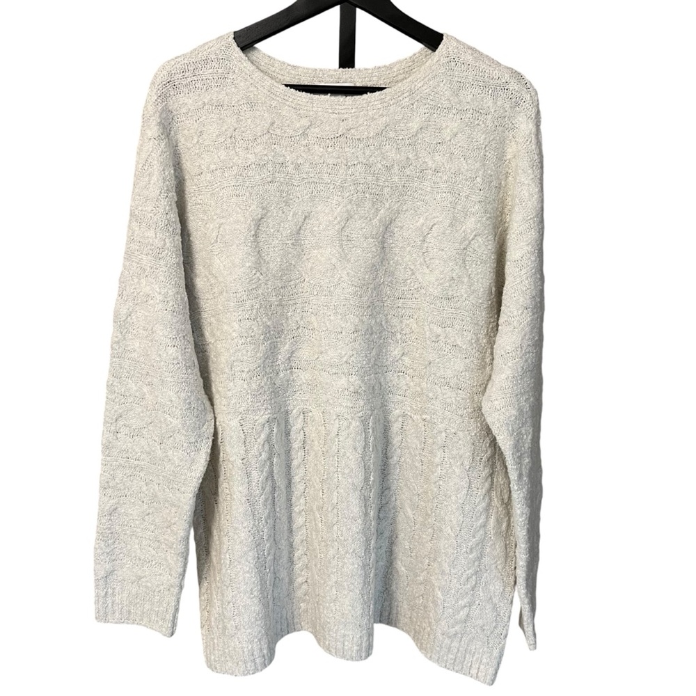 J. Jill Cream Cable Knit Sweater